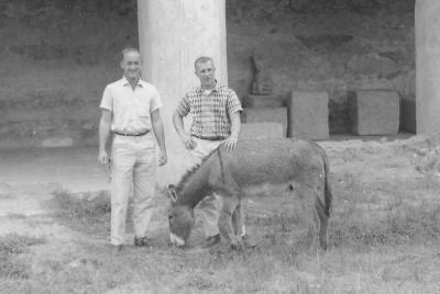 Erger and Brophy w/ donkey in Mexico